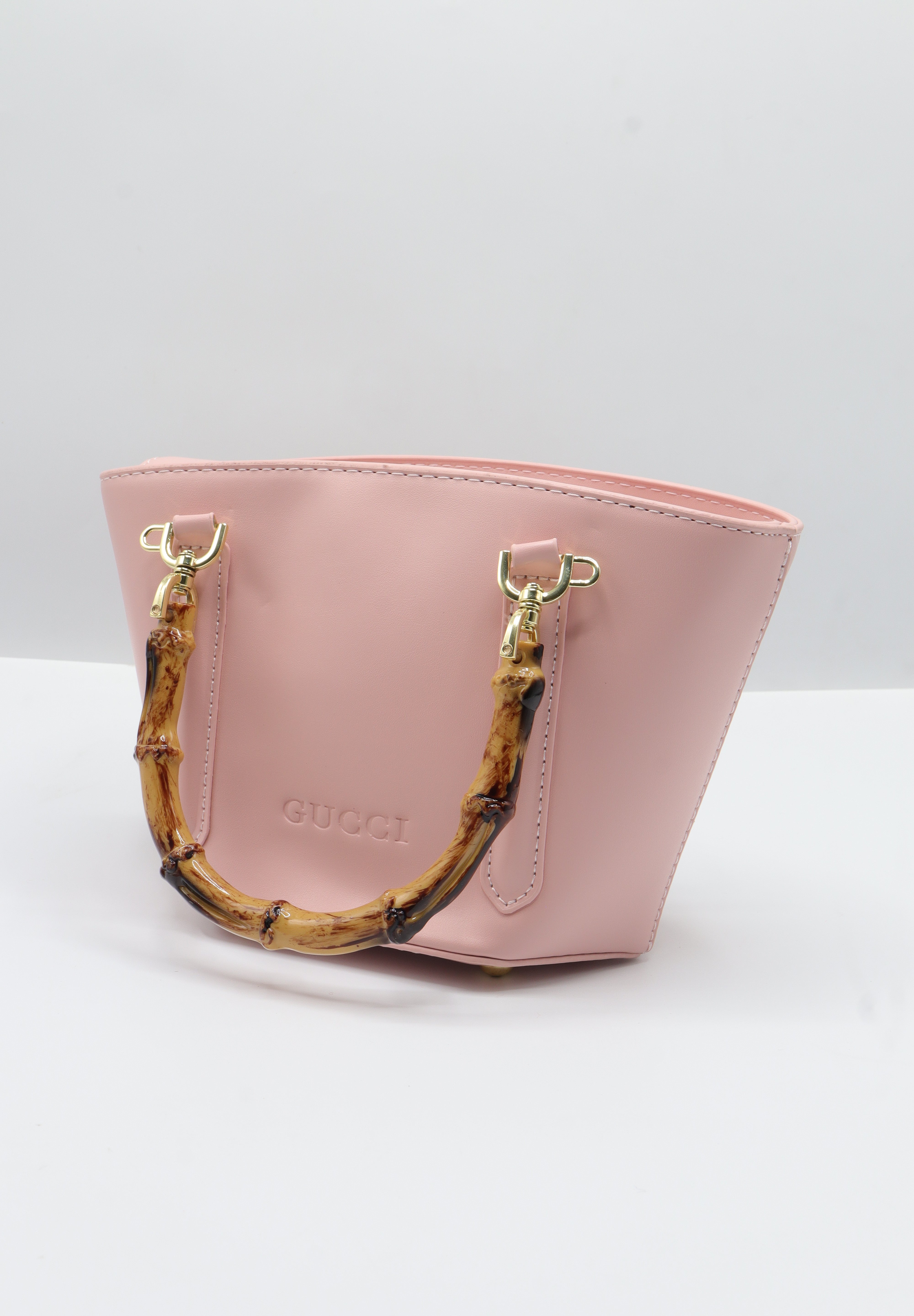 Gucci Bamboo Bucket Bag | Pastel Pink Leather & Gold