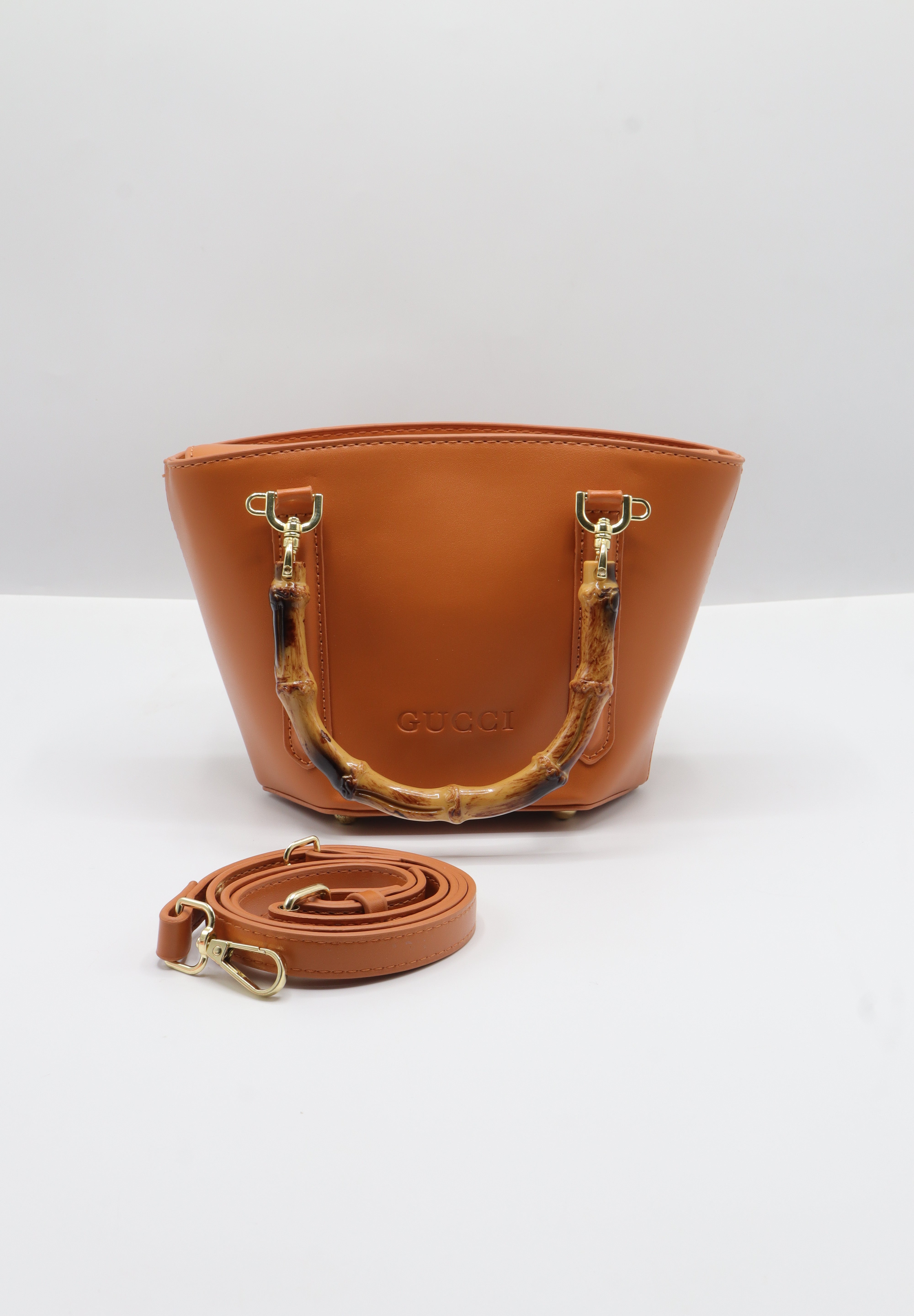Gucci Bamboo Bucket Bag | Caramel Orange Leather & Gold