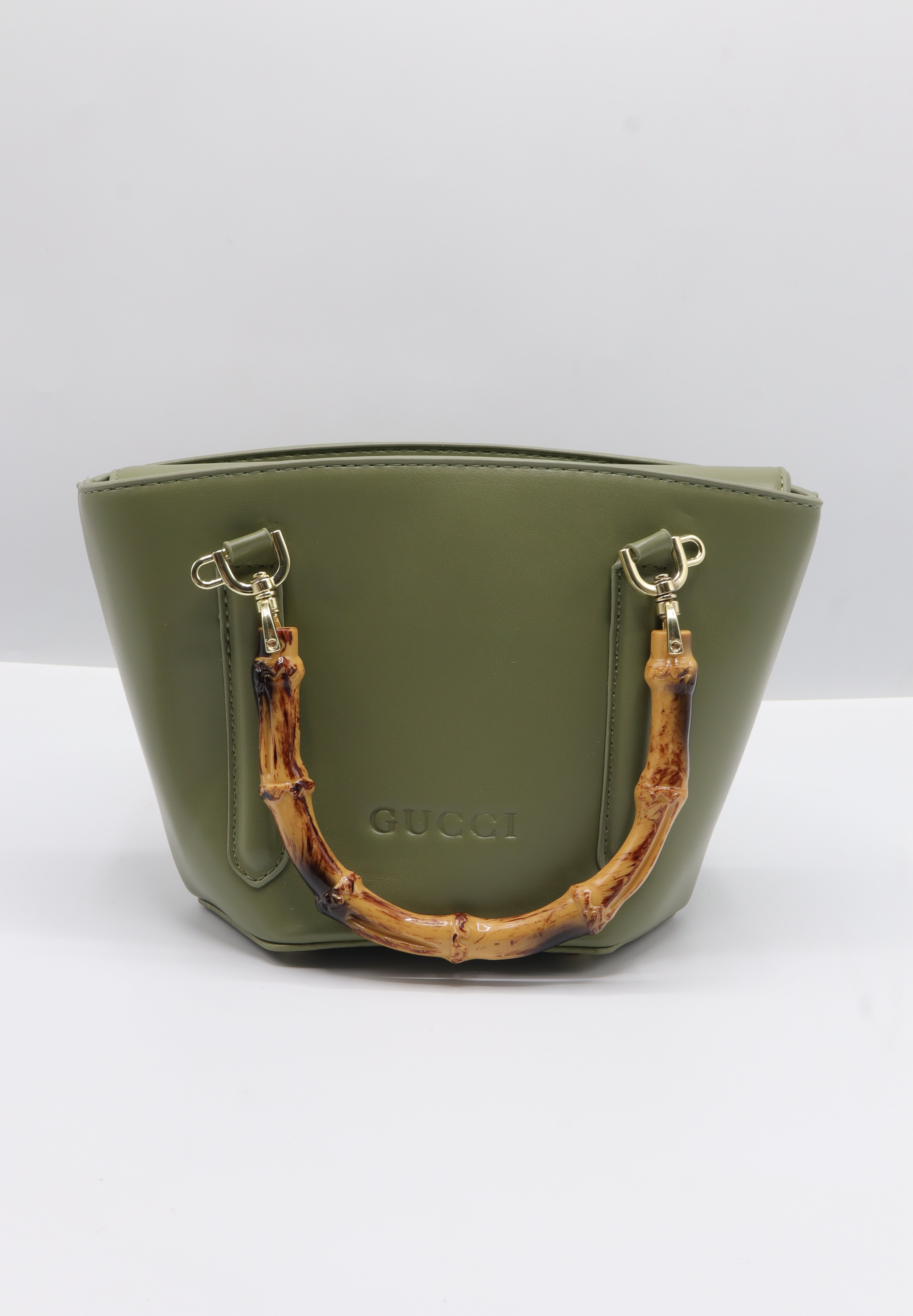 Gucci Bamboo Bucket Bag | Olive Green Leather & Gold