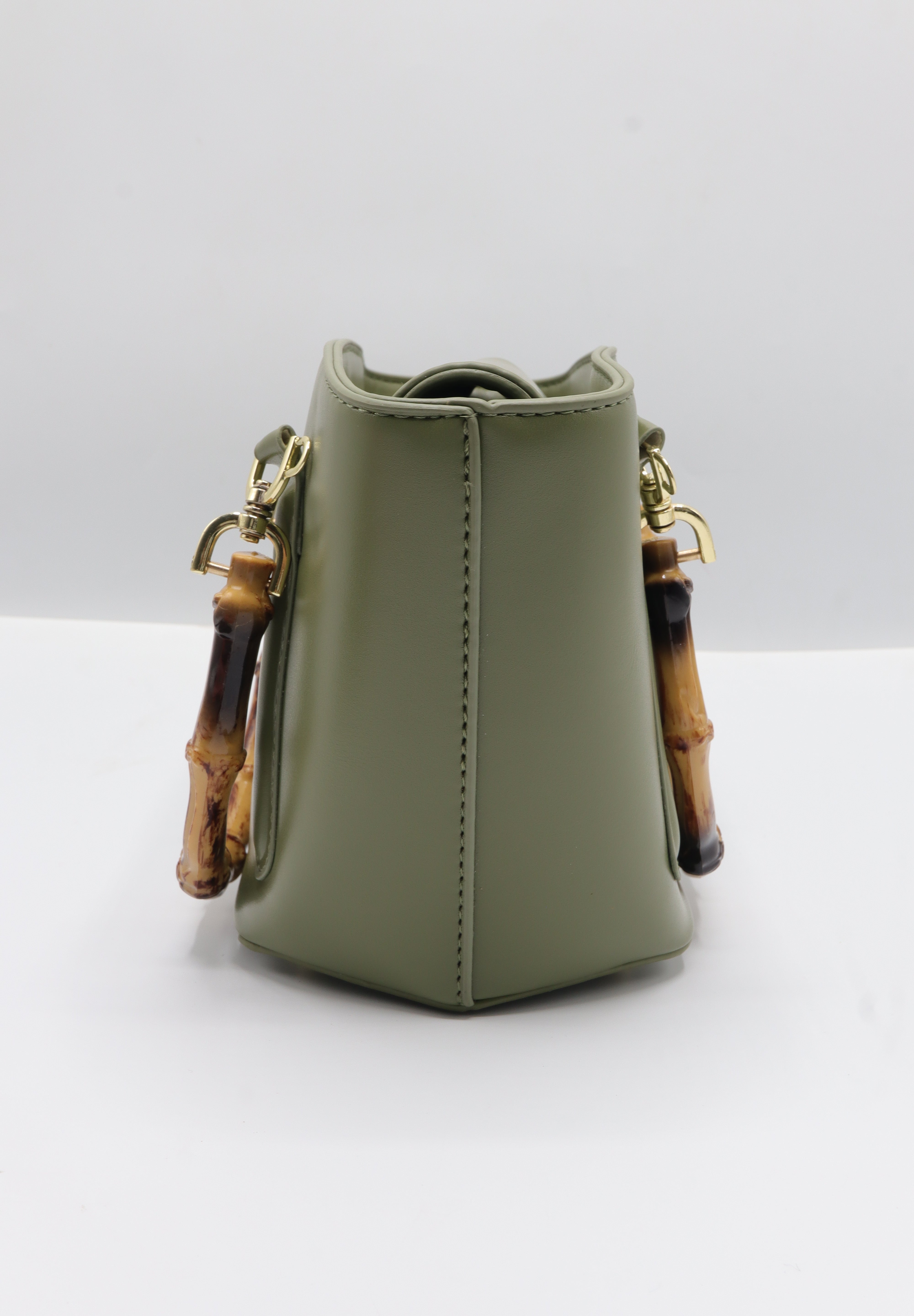 Gucci Bamboo Bucket Bag | Olive Green Leather & Gold