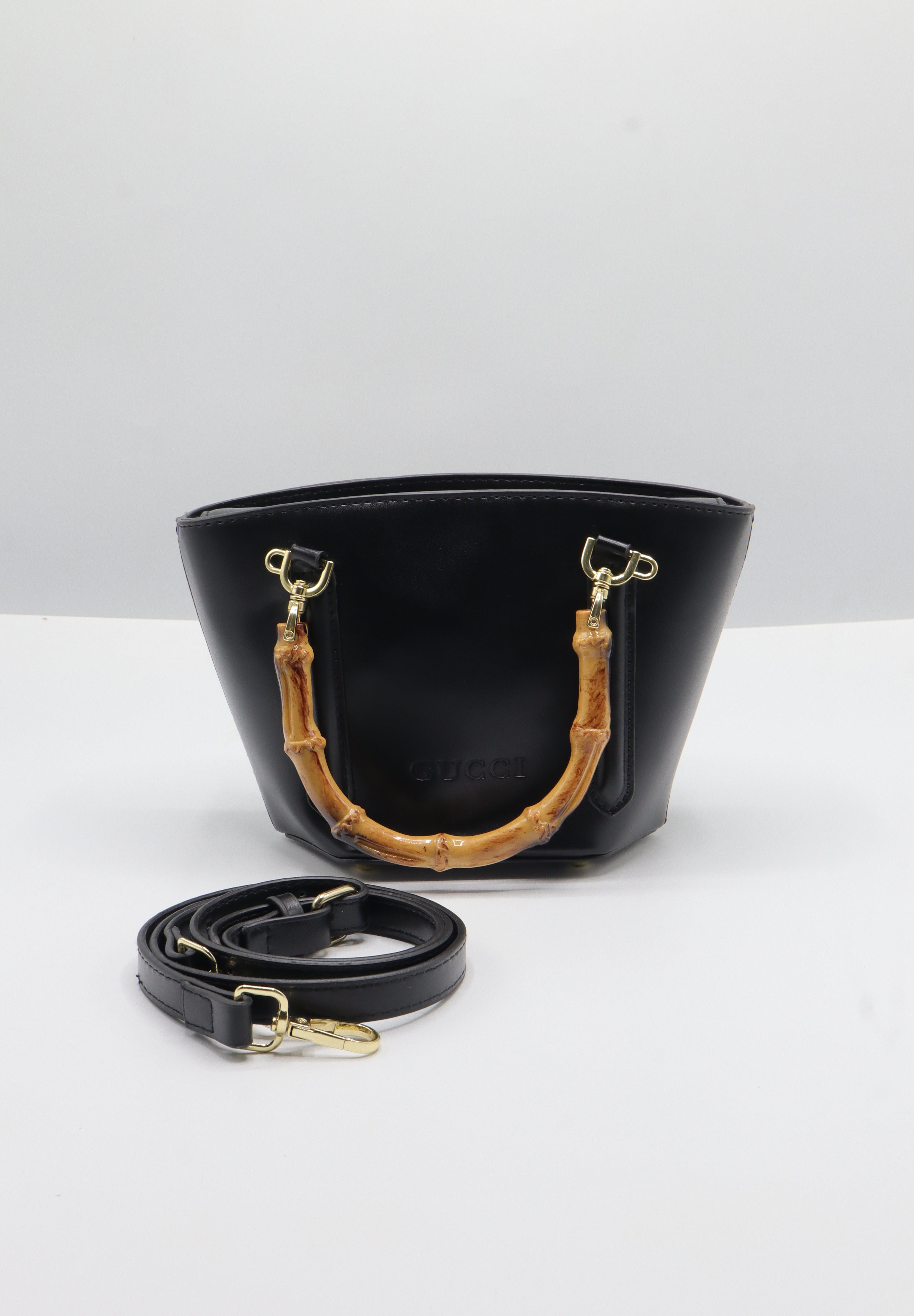 Gucci Bamboo Bucket Bag | Black Leather & Gold
