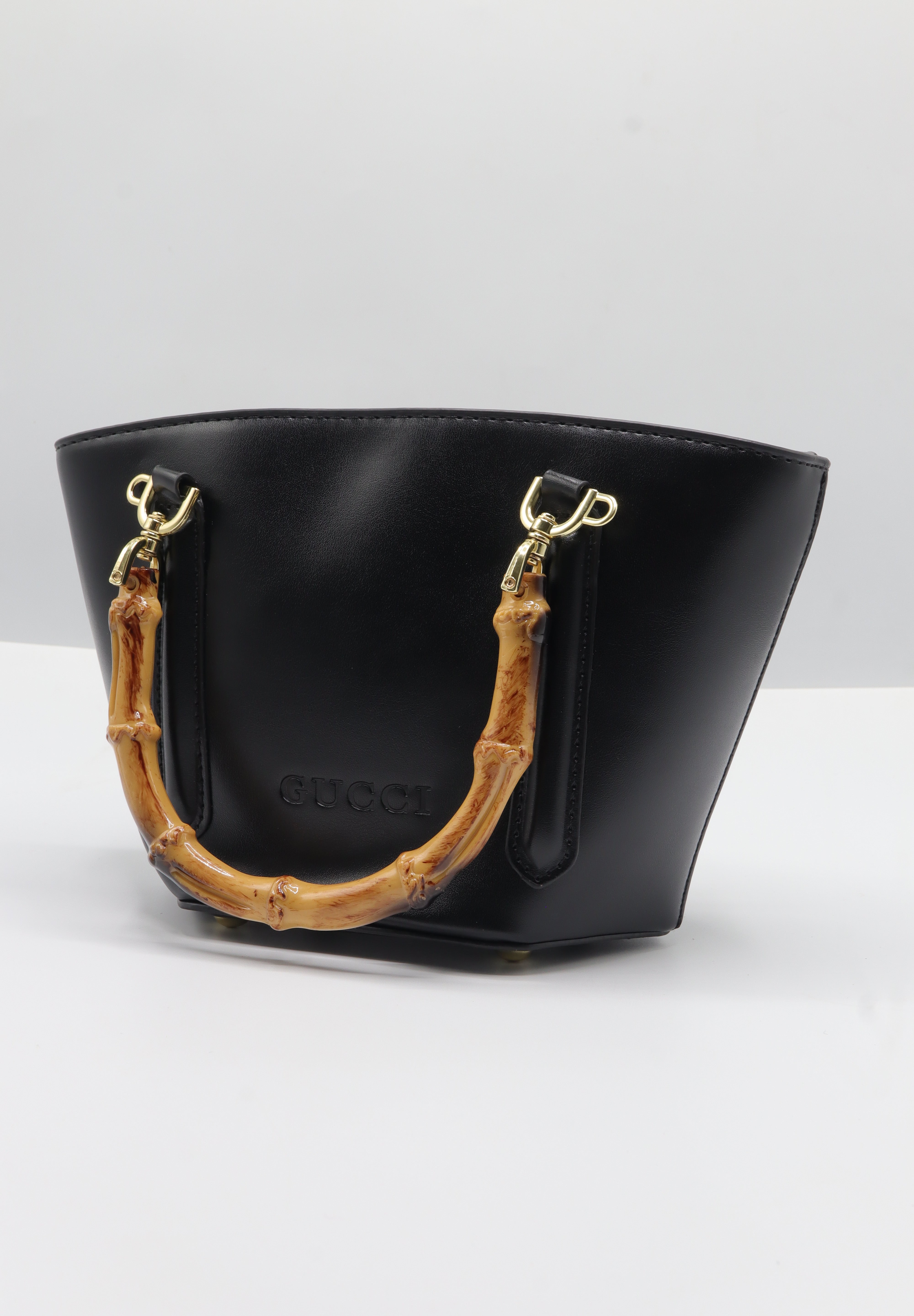 Gucci Bamboo Bucket Bag | Black Leather & Gold