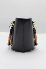 Gucci Bamboo Bucket Bag | Black Leather & Gold