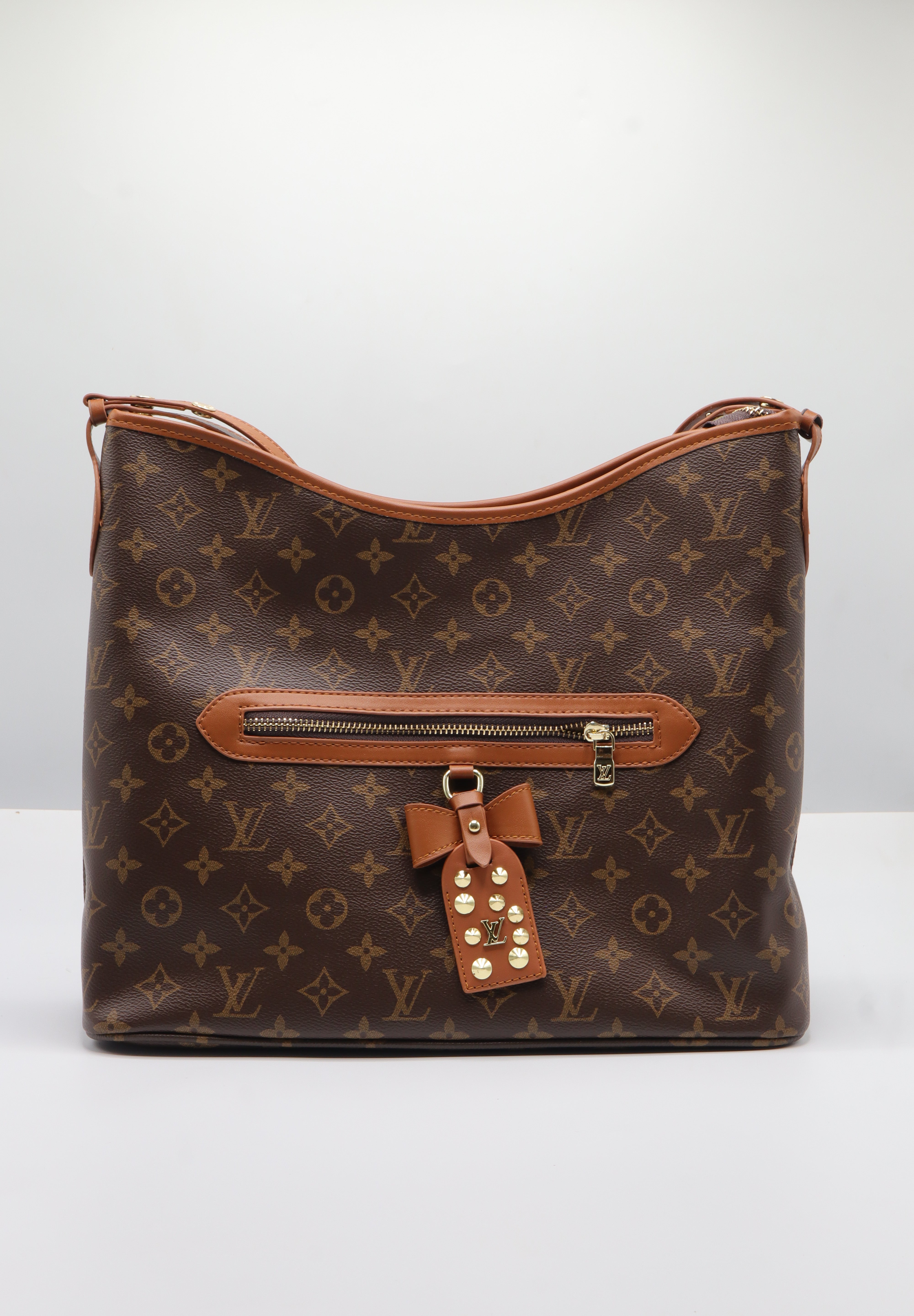 Louis Vuitton Monogram Hobo Bag | Brown Canvas & Studded Bow