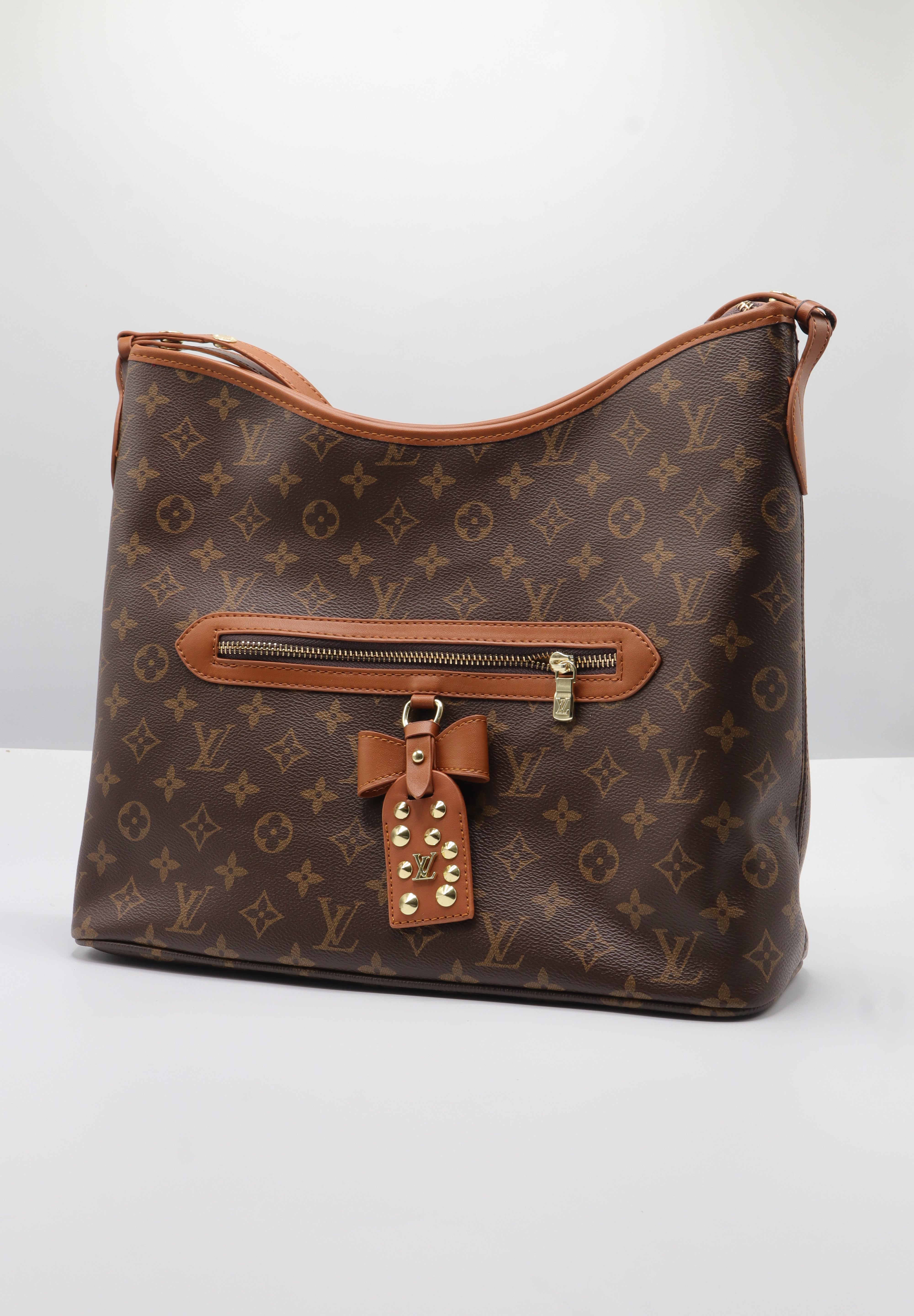 Louis Vuitton Monogram Hobo Bag | Brown Canvas & Studded Bow