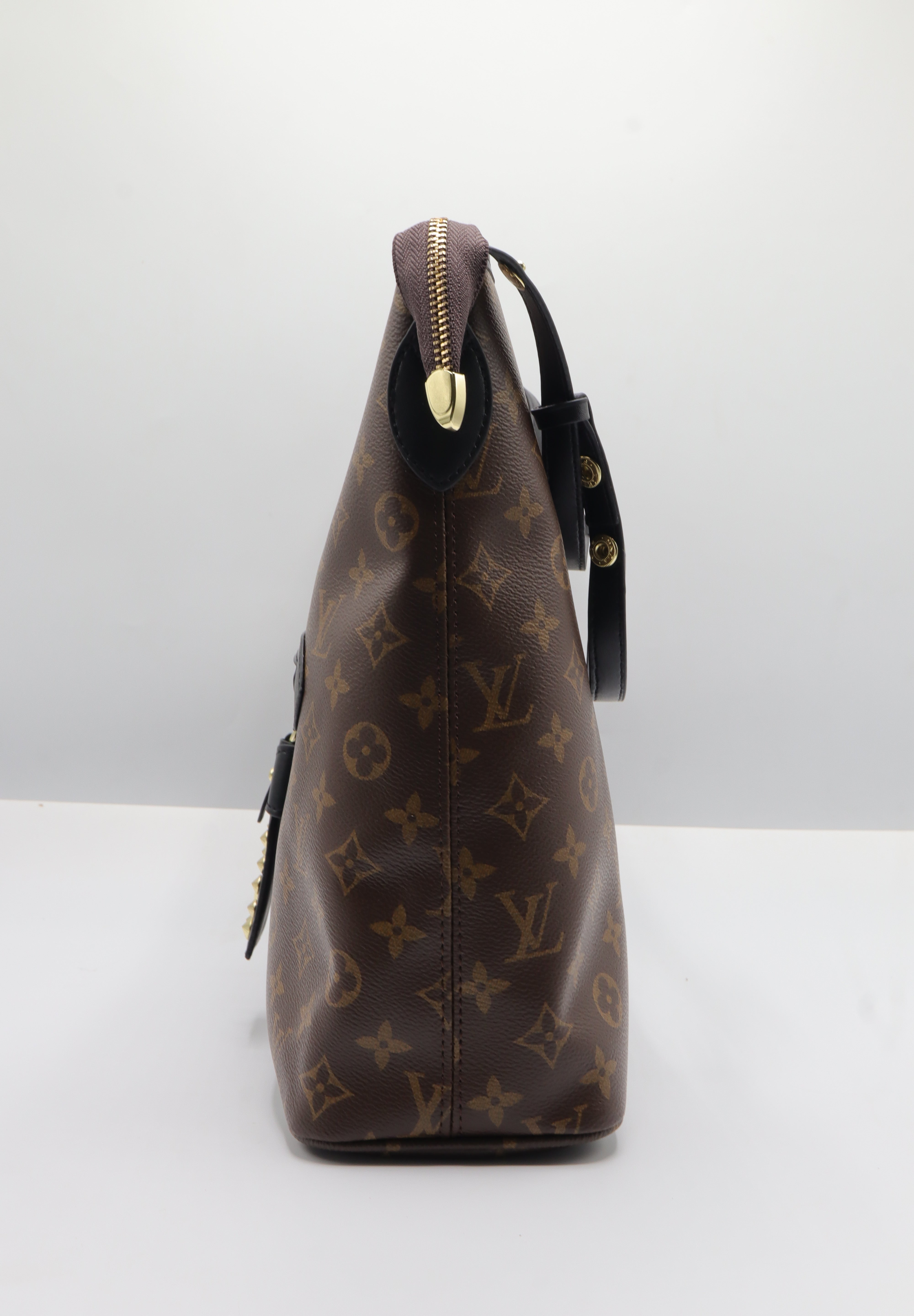 Louis Vuitton Monogram Hobo Bag | Brown & Black Leather Trim