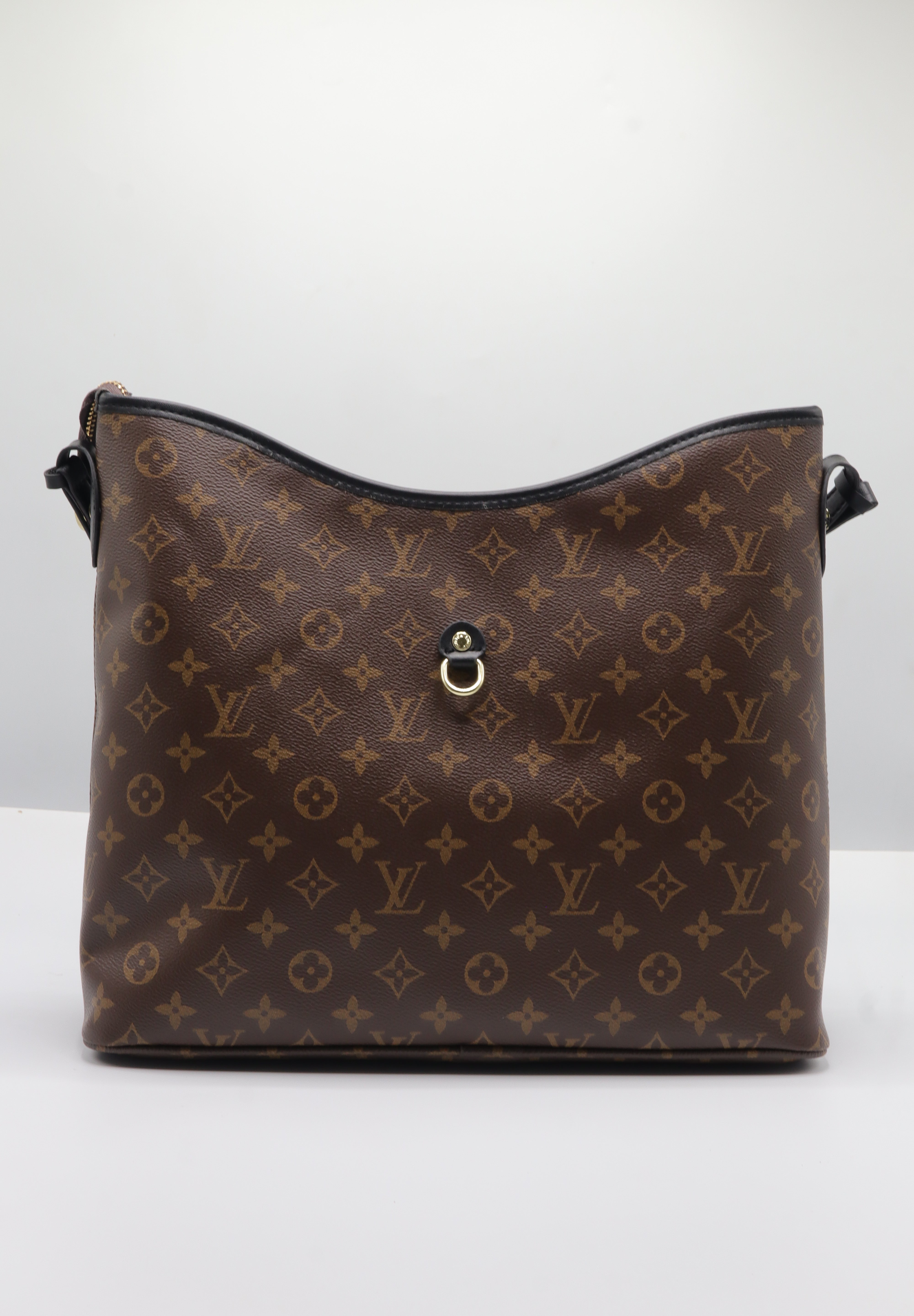 Louis Vuitton Monogram Hobo Bag | Brown & Black Leather Trim