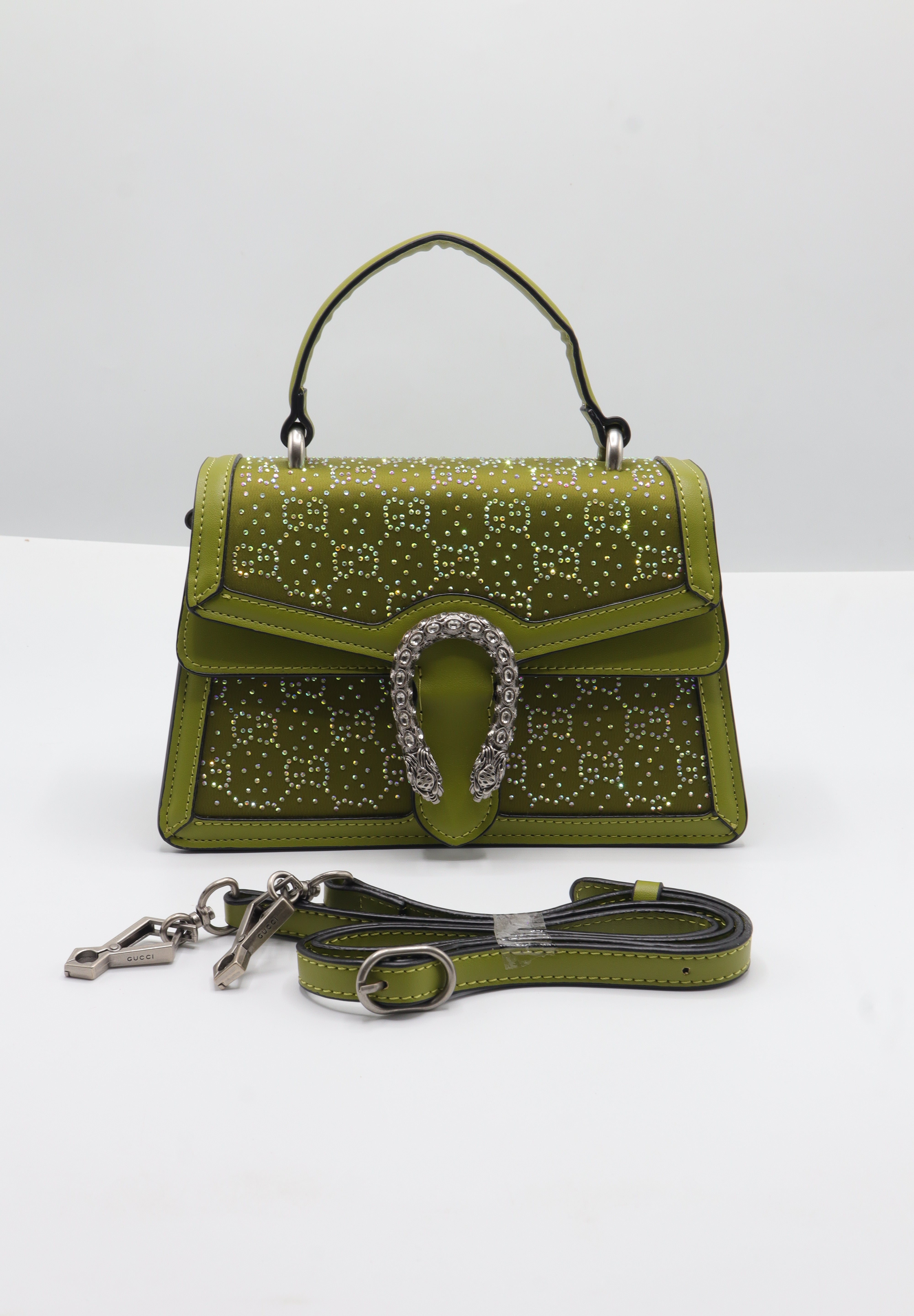 Gucci Dionysus Top Handle Bag | Green Crystal GG