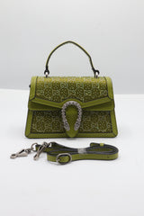 Gucci Dionysus Top Handle Bag | Green Crystal GG