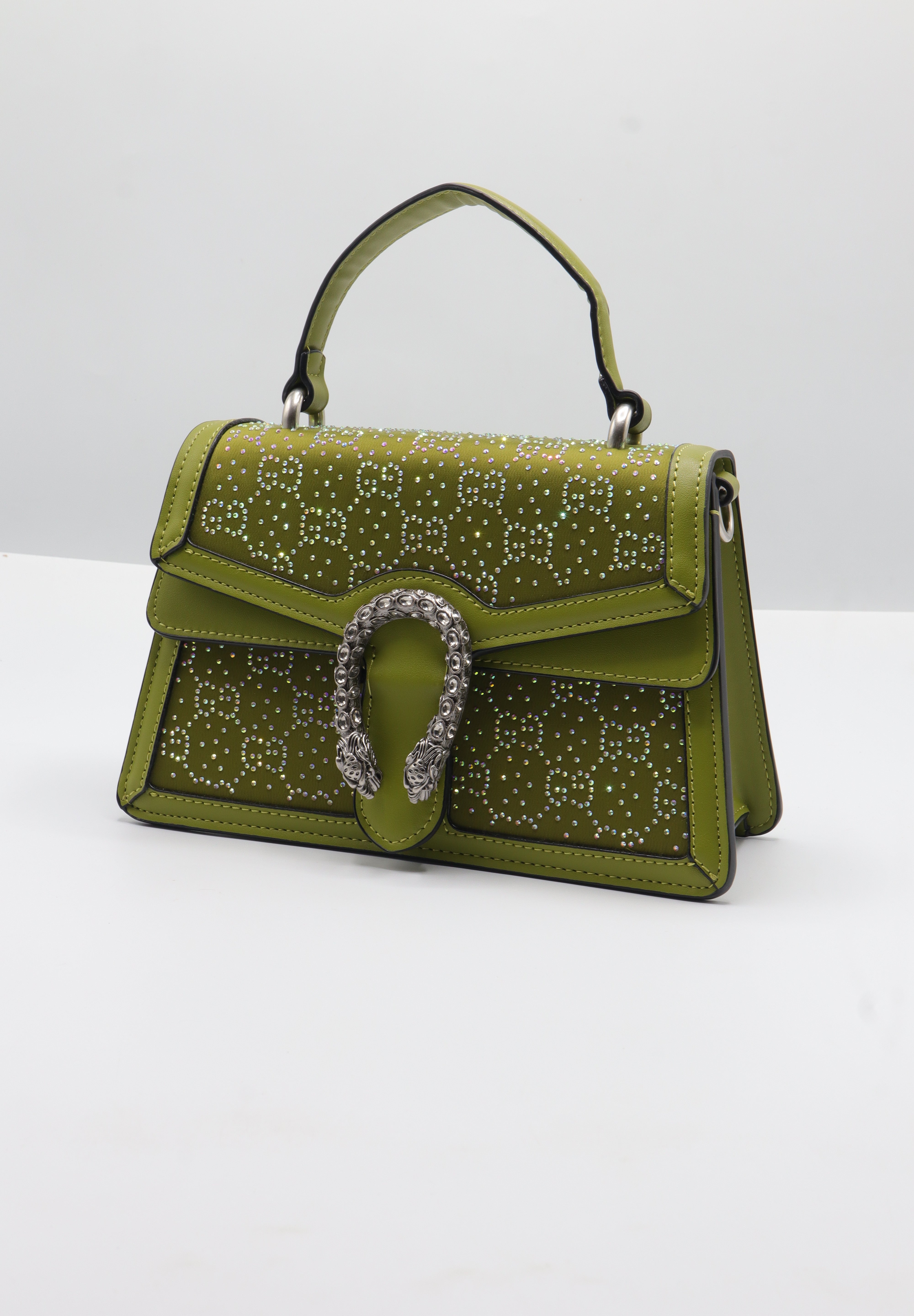 Gucci Dionysus Top Handle Bag | Green Crystal GG