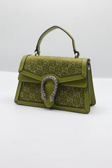 Gucci Dionysus Top Handle Bag | Green Crystal GG