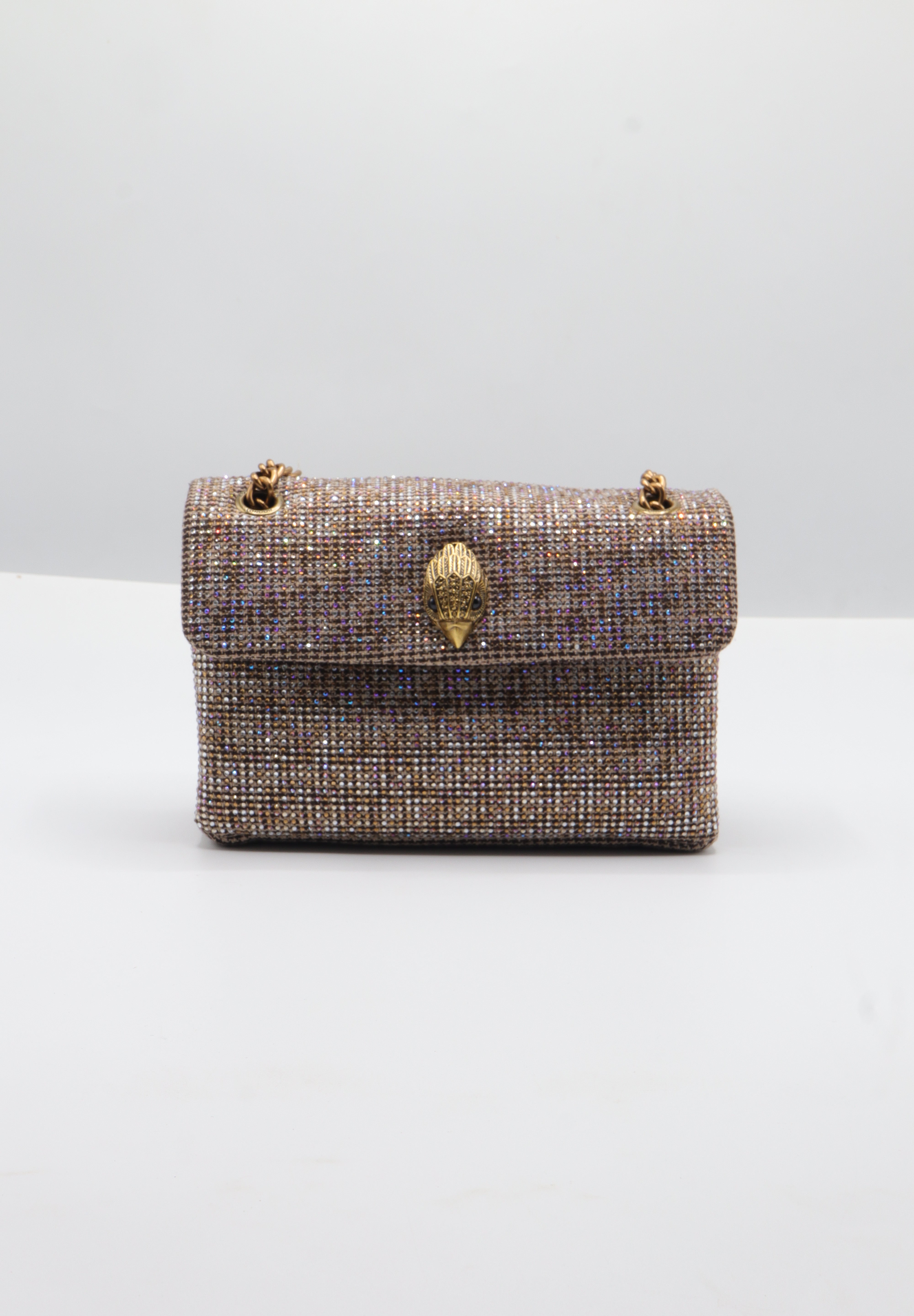 Kurt Geiger Kensington Crystal Bag | Iridescent Multi & Brass
