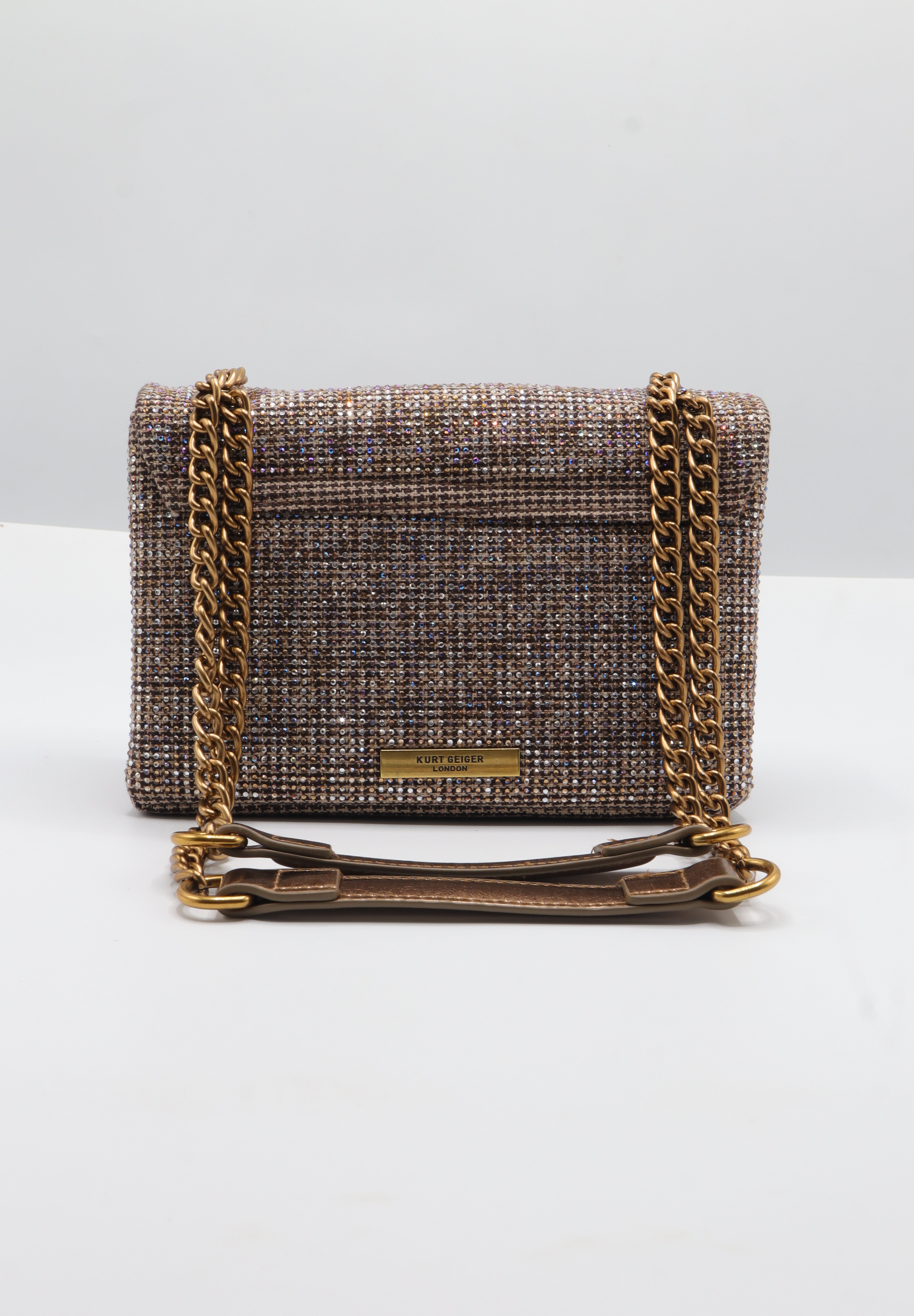 Kurt Geiger Kensington Crystal Bag | Iridescent Multi & Brass