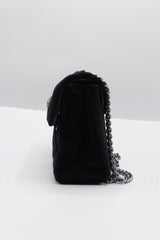 Kurt Geiger Kensington Velvet Bag | Black Gem-Studded