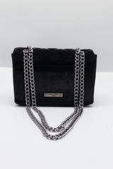 Kurt Geiger Kensington Velvet Bag | Black Gem-Studded