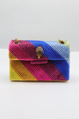 Kurt Geiger Kensington Rainbow Crystal Bag | Antique Brass