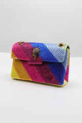 Kurt Geiger Kensington Rainbow Crystal Bag | Antique Brass