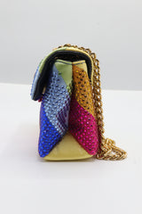 Kurt Geiger Kensington Rainbow Crystal Bag | Antique Brass