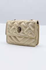 Kurt Geiger Micro Kensington Bag | Metallic Gold Quilted Leather