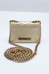 Kurt Geiger Micro Kensington Bag | Metallic Gold Quilted Leather