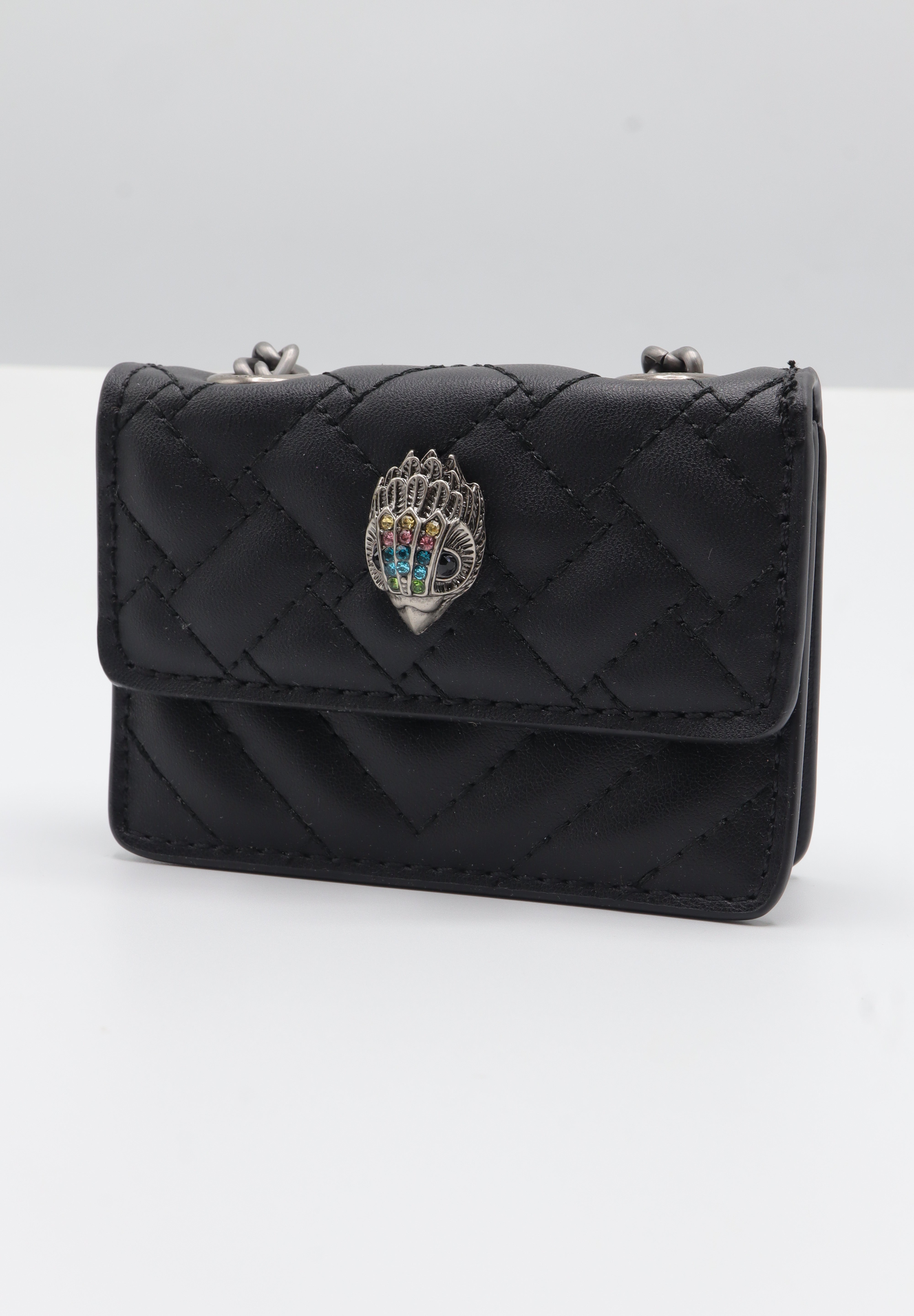 Kurt Geiger Micro Kensington Bag | Black Quilted Leather