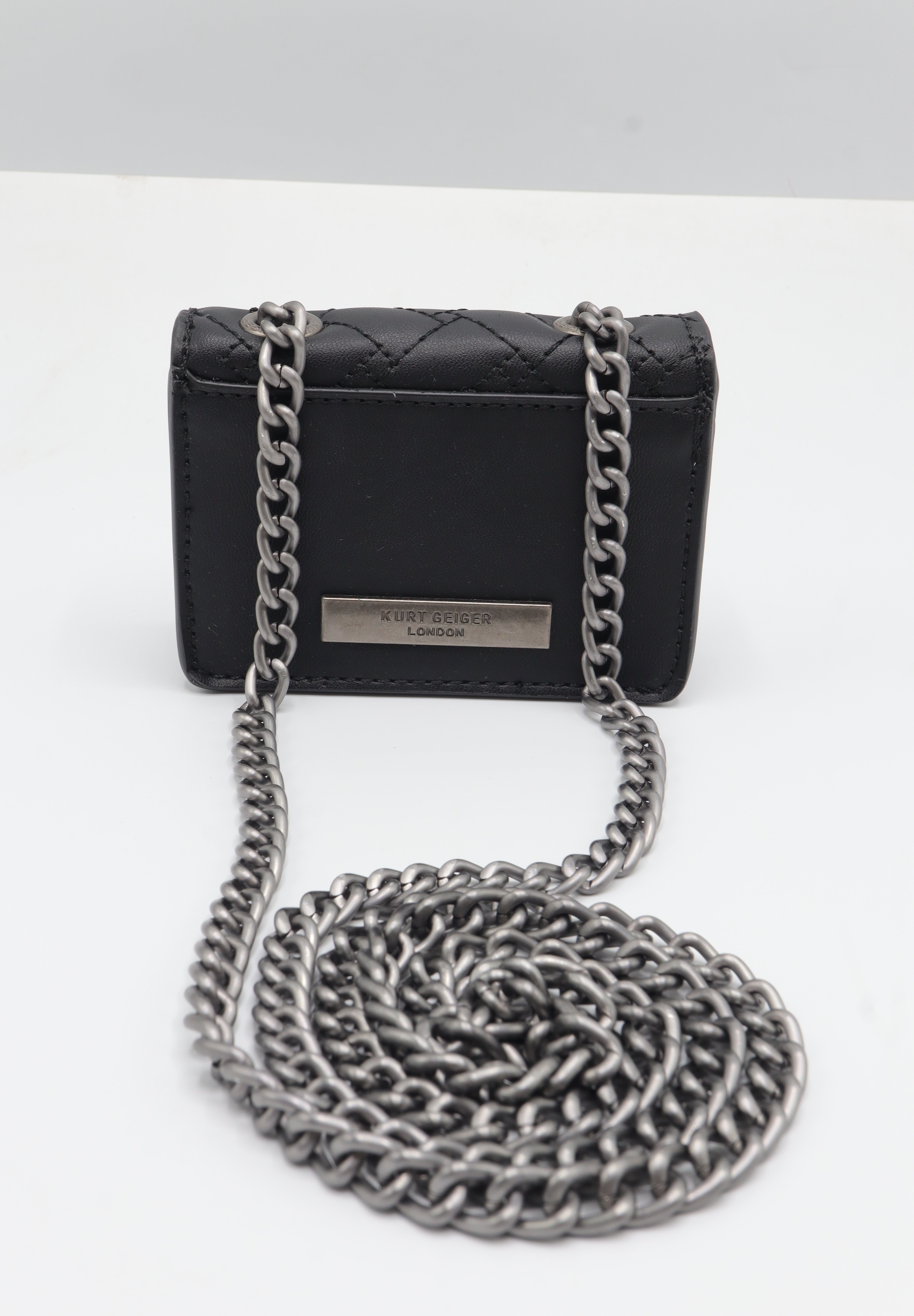 Kurt Geiger Micro Kensington Bag | Black Quilted Leather
