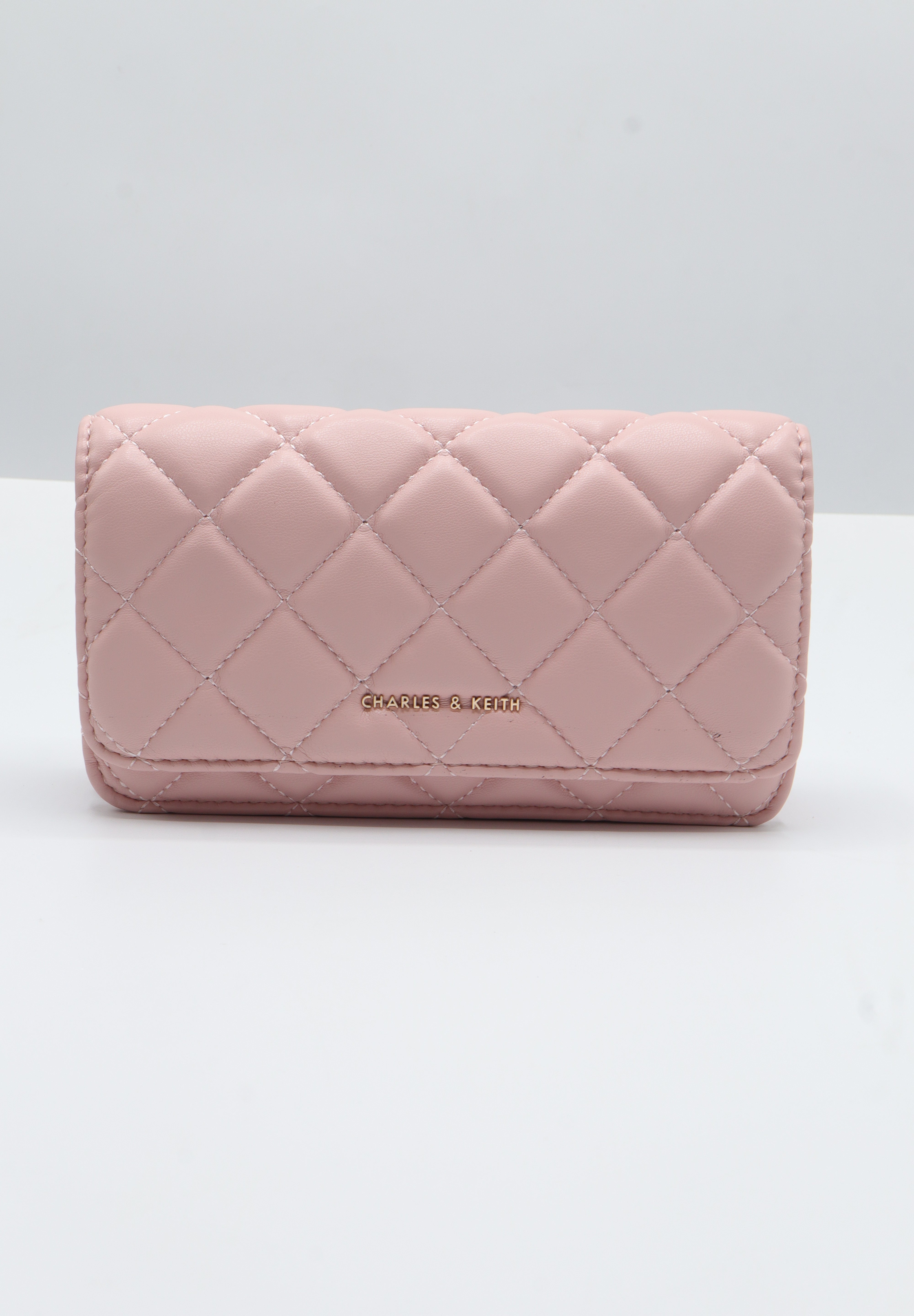 Charles & Keith Quilted WOC | Blush Pink & Gold Chain