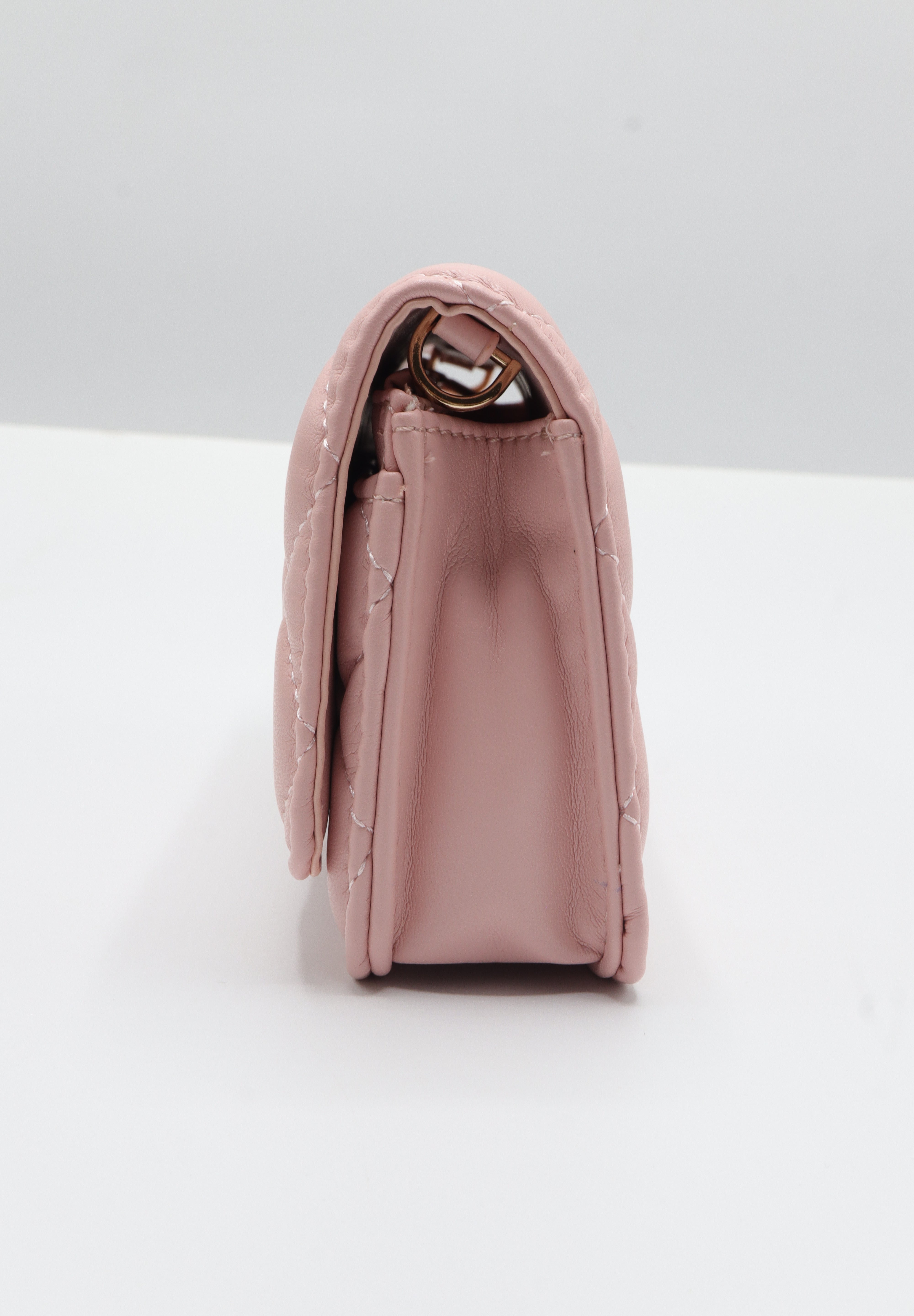 Charles & Keith Quilted WOC | Blush Pink & Gold Chain