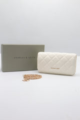 Charles & Keith Quilted WOC | Chalk White & Gold Chain