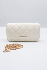 Charles & Keith Quilted WOC | Chalk White & Gold Chain