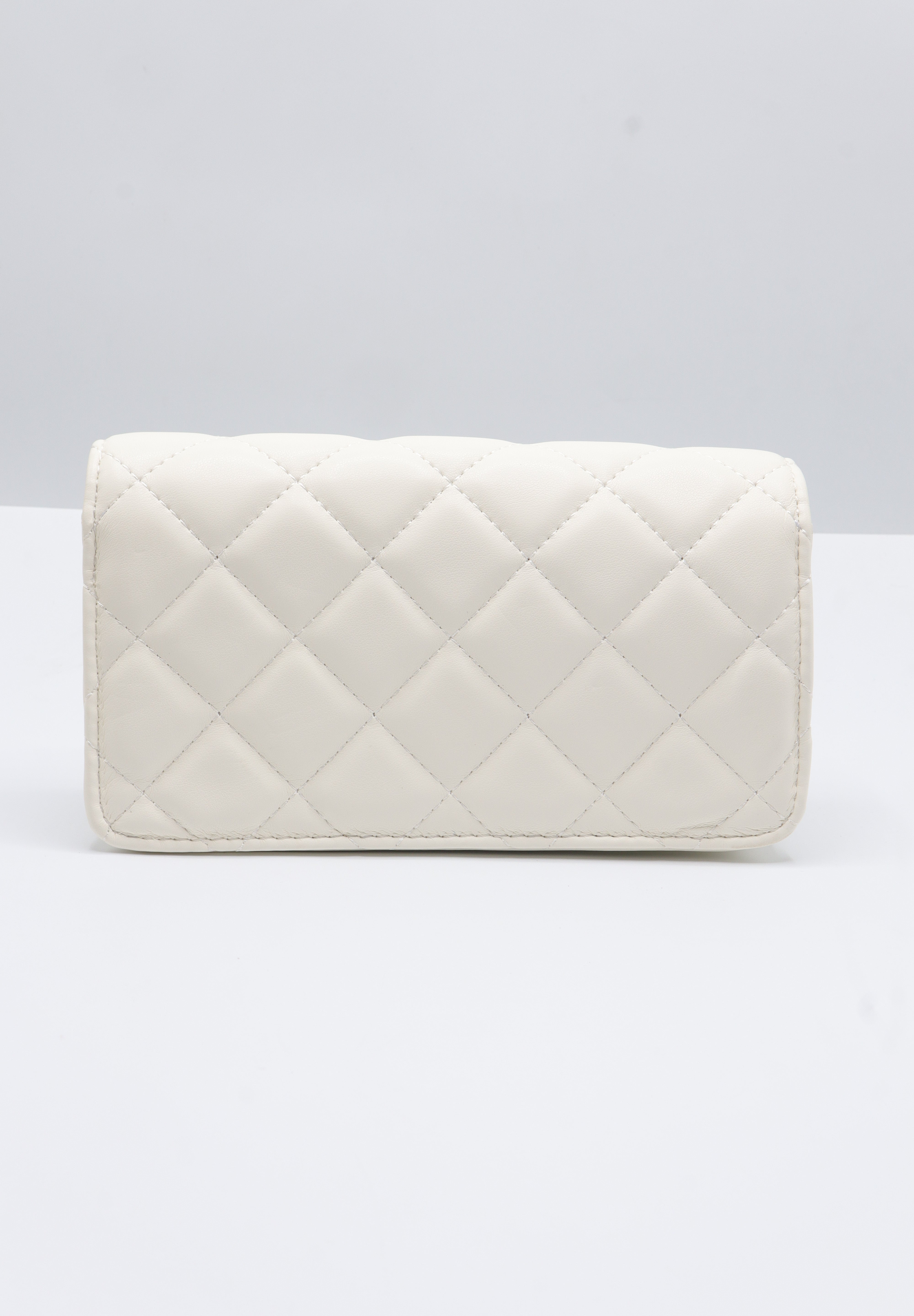 Charles & Keith Quilted WOC | Chalk White & Gold Chain