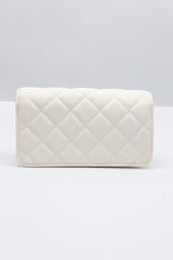 Charles & Keith Quilted WOC | Chalk White & Gold Chain