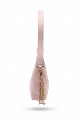 Charles & Keith Patent Shoulder Bag | Pastel Pink & Gold