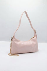 Charles & Keith Patent Shoulder Bag | Pastel Pink & Gold
