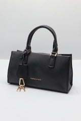 Charles & Keith City Tote | Classic Black & Gold