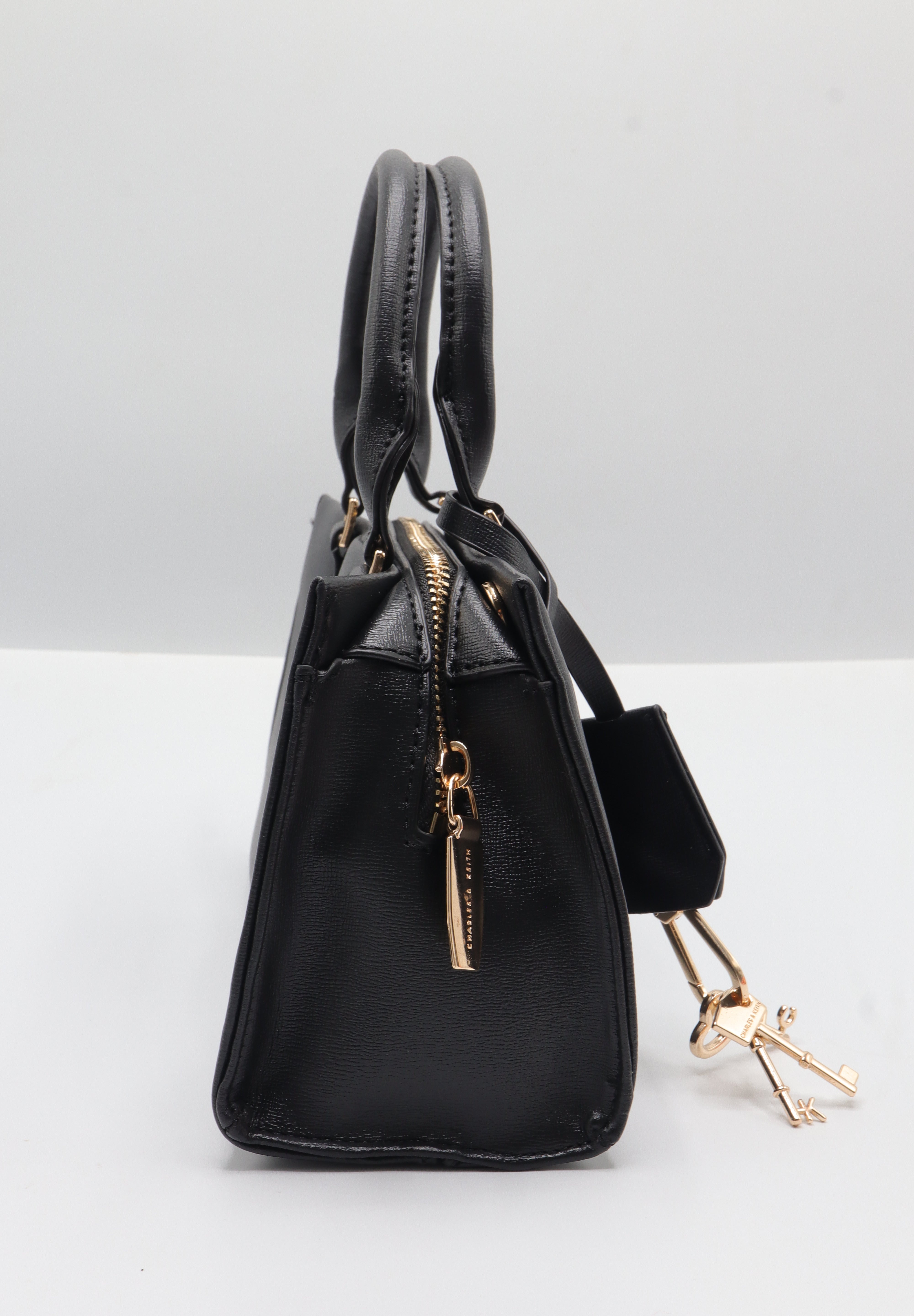 Charles & Keith City Tote | Classic Black & Gold