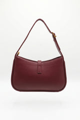 Saint Laurent LE 5 À 7 Leather Shoulder Bag | Burgundy & Gold