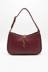 Saint Laurent LE 5 À 7 Leather Shoulder Bag | Burgundy & Gold