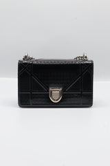 Christian Dior Diorama Bag | Black Patent Micro-Cannage