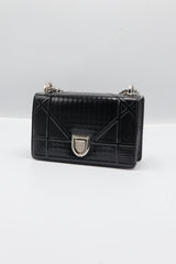 Christian Dior Diorama Bag | Black Patent Micro-Cannage