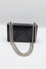 Christian Dior Diorama Bag | Black Patent Micro-Cannage