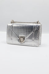 Christian Dior Diorama Bag | Metallic Silver Micro-Cannage