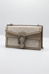 Gucci Dionysus Crystal GG Bag | Neutral Taupe Leather