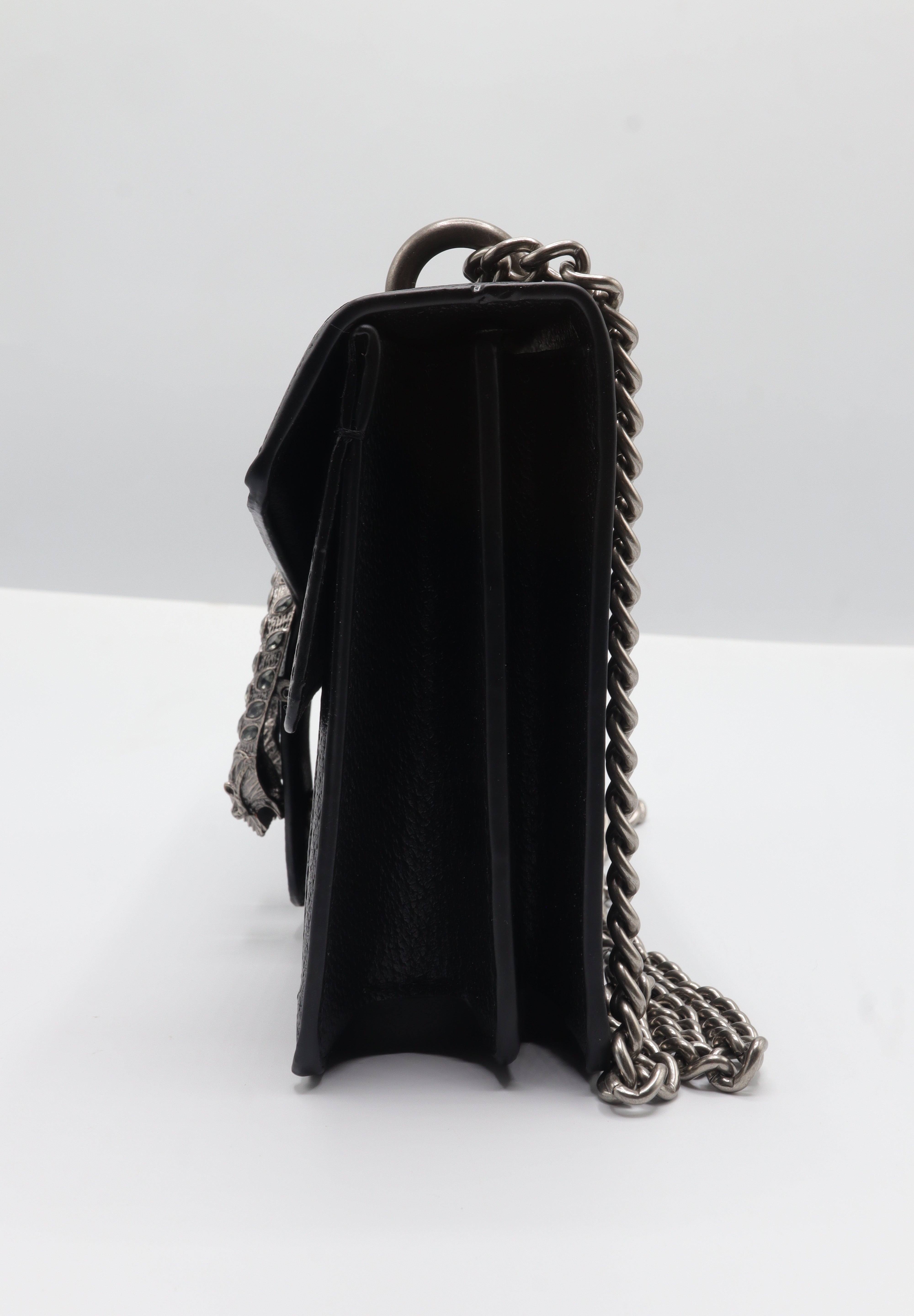 Gucci Dionysus Crystal GG Bag | Black Leather & Antique Silver