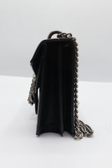 Gucci Dionysus Crystal GG Bag | Black Leather & Antique Silver