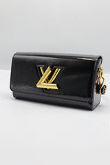 Louis Vuitton Twist Chain Wallet | Black Patent Leather