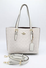 Coach Mollie Tote 25 in Signature Canvas | Chalk White & Gold