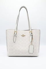 Coach Mollie Tote 25 in Signature Canvas | Chalk White & Gold