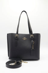 Coach Mollie Tote 25 Leather Bag | Classic Black & Gold