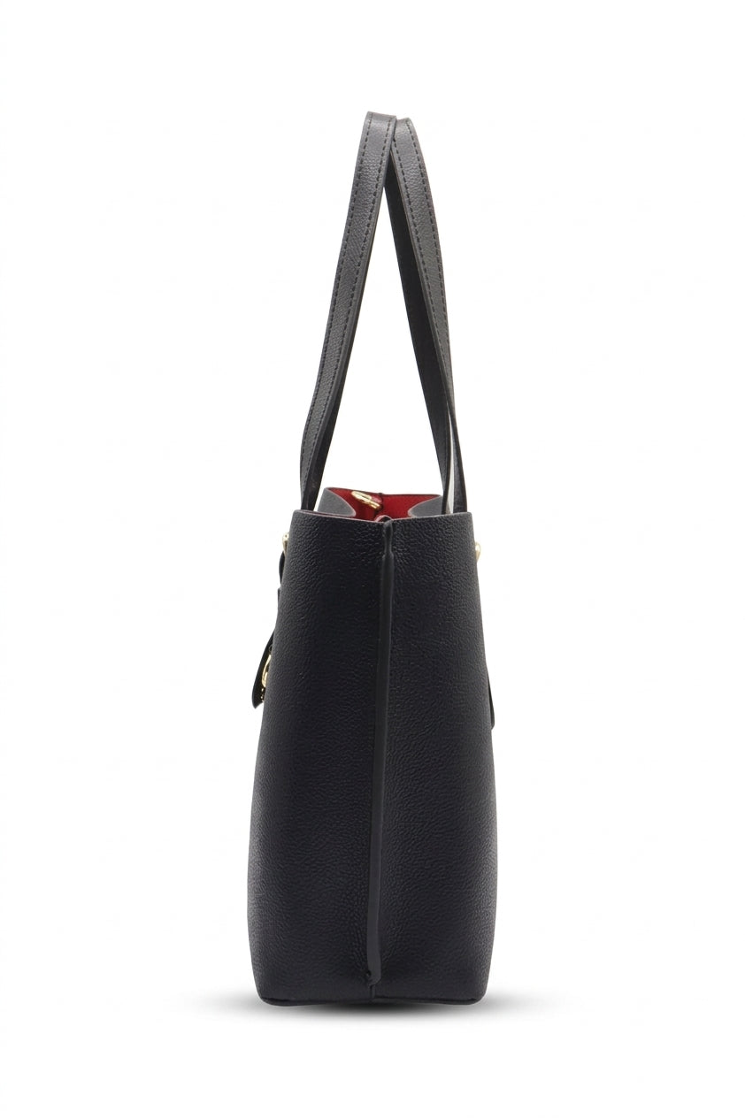 Coach Mollie Tote 25 Leather Bag | Classic Black & Gold